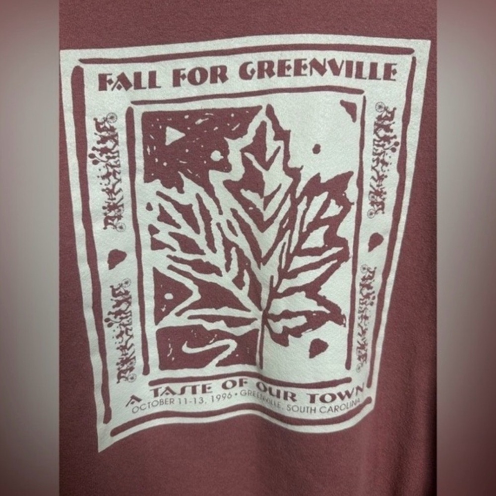 Vintage Jerzees Fall for Greenville 90s Maple Crewneck Sweatshirt Large USA Made - Picture 5 of 8